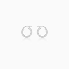 Sterling Silver Hoop Earrings with a Mirror Shine