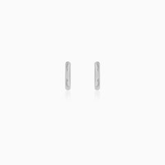 Sterling Silver Hoop Earrings with a Mirror Shine