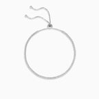 Silbernes Tennisarmband mit Zirkonia und Bolo-Verschluss