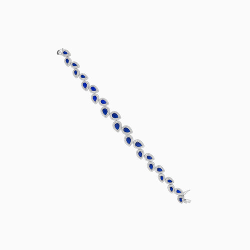 Armband aus Sterlingsilber mit Saphir-Halo