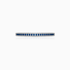 Sterling silver bangle with sapphire accents
