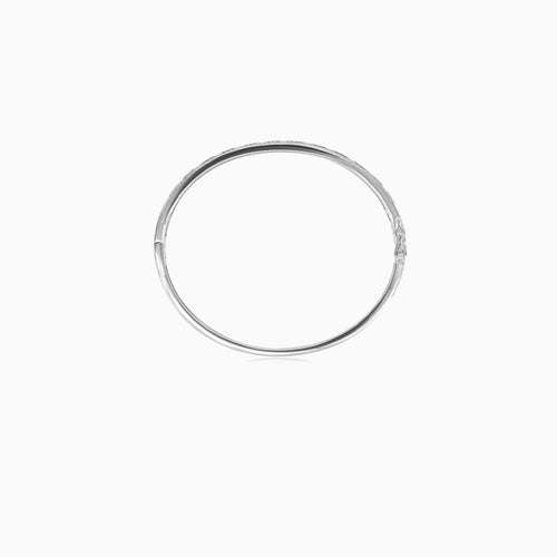 Pulsera rígida de plata de ley con circonita cúbica