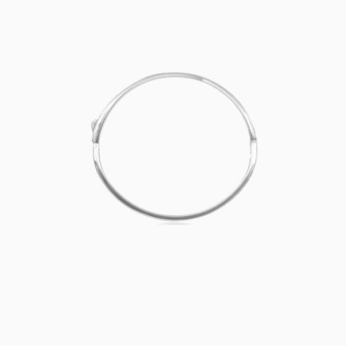 Brazalete de plata con zirconia cúbica de corte princesa y redondo