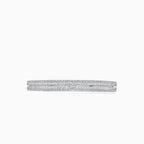 Princess and round cut cubic zirconia silver bangle
