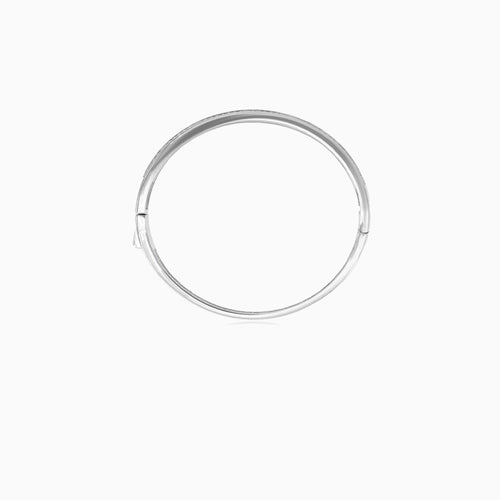 Pulsera rígida de plata de ley con circonita cúbica en capas