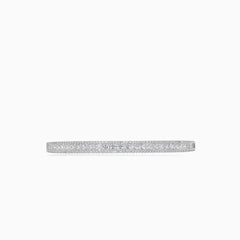 Round and princess cut cubic zirconia silver cuff bracelet