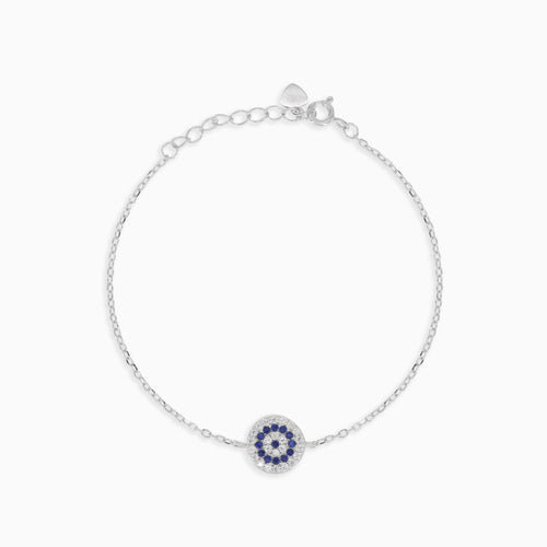 Sterlingsilberarmband mit Saphir und Zirkonia
