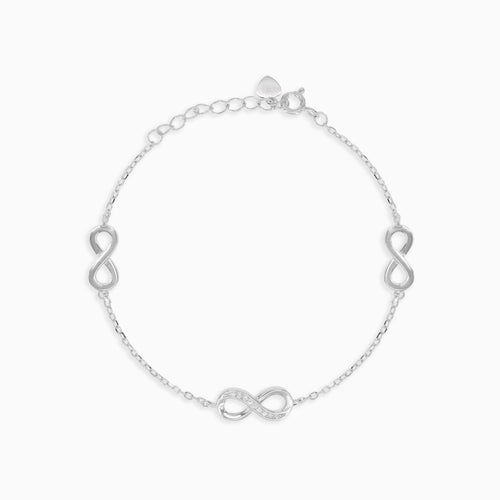 Armband aus Sterlingsilber mit drei Unendlichkeitssymbolen