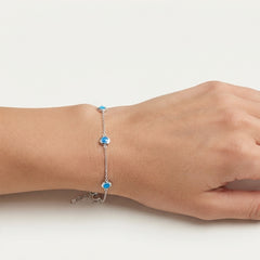 Sterling Silver Blue Opal Bracelet