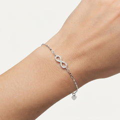 Sterling Silver Infinity Cubic Zirconia Bracelet