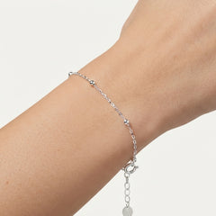Sterling Silver Beaded Chain Bracelet