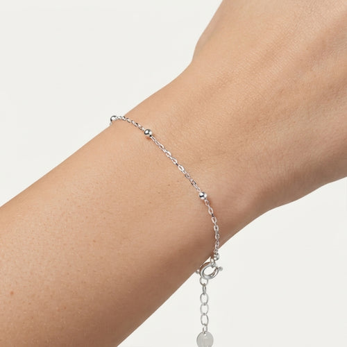 Sterling Silver Beaded Chain Bracelet