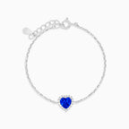 Sterling Silver Sapphire Heart Bracelet