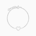 Sterling Silver Open Heart Bracelet
