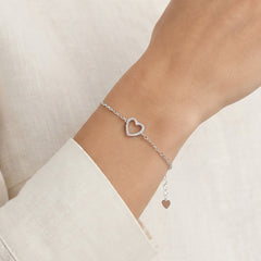 Sterling Silver Open Heart Bracelet