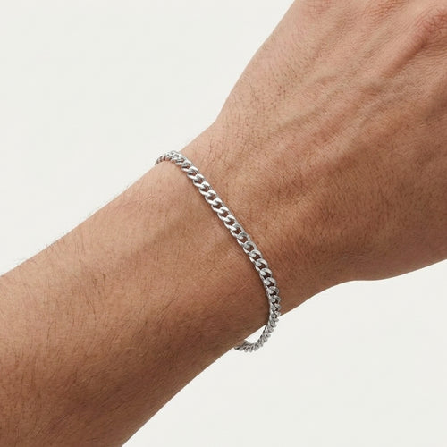 Men’s Sterling Silver Slim Curb Bracelet