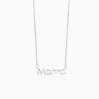 Collier en argent avec inscription « MAMA »