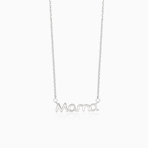 Collier en argent avec inscription « MAMA »
