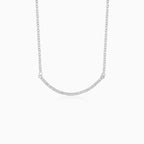 Sterling-Silber Halskette mit Zirkonia-Akzenten