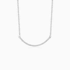 Sterling-Silber Halskette mit Zirkonia-Akzenten