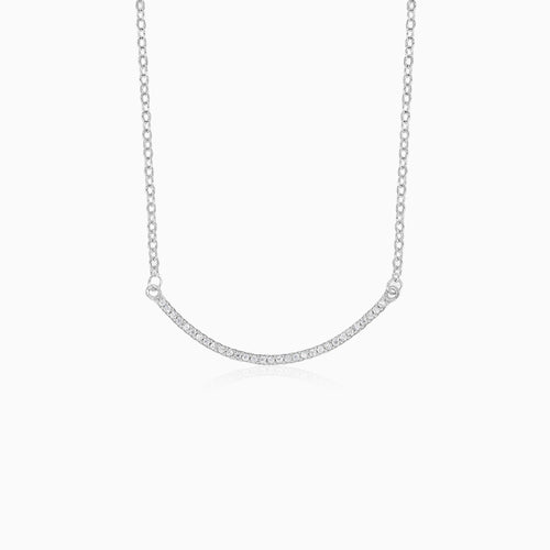 Sterling-Silber Halskette mit Zirkonia-Akzenten
