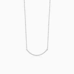 Sterling-Silber Halskette mit Zirkonia-Akzenten