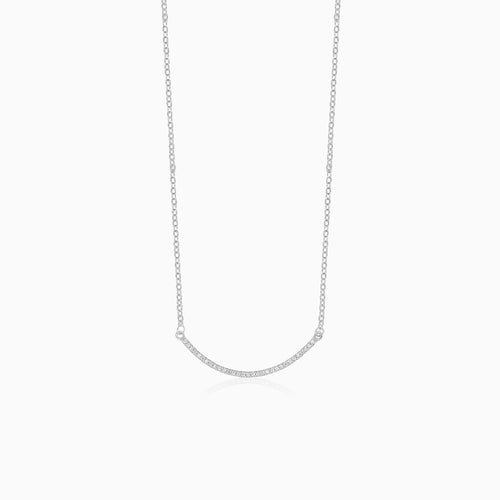 Sterling-Silber Halskette mit Zirkonia-Akzenten