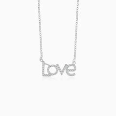 Collier en argent sterling avec inscription « Love »