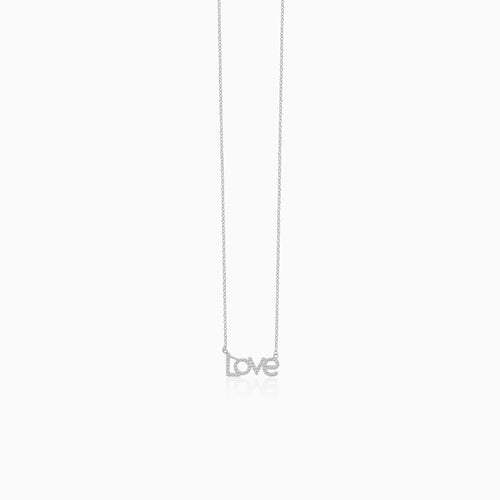 Collier en argent sterling avec inscription « Love »