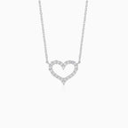 Sterling Silber Herz Halskette mit Zirkonia