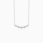 Collar de plata esterlina con ola y circonitas