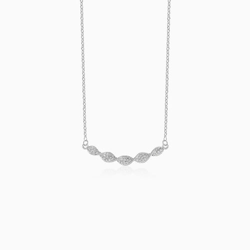 Wellen-Halskette aus Sterlingsilber mit Zirkonia