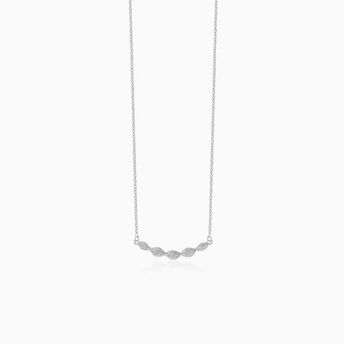 Wellen-Halskette aus Sterlingsilber mit Zirkonia