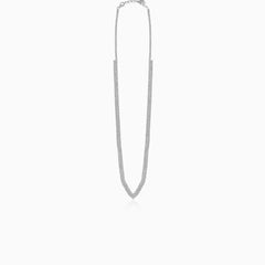 Stříbrný tenisový náhrdelník se dvěma řadami kubických zirkonů