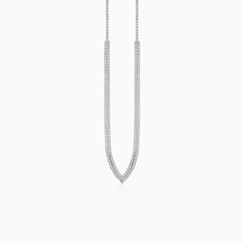 Tennis-Halskette aus Sterlingsilber mit V-Design