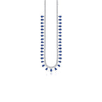 Sterling-Silber Halskette mit Birnen-Saphir und Zirkonia