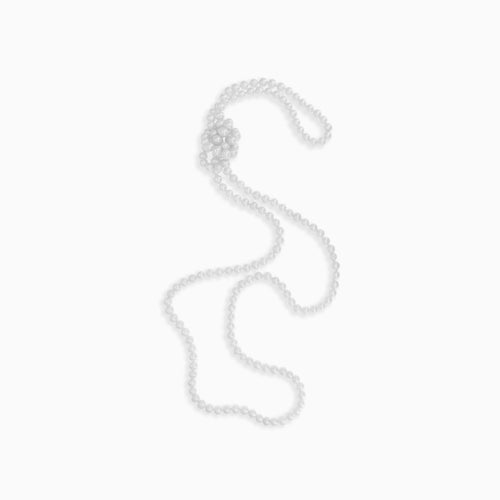 Long elegant women pearl necklace