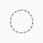 Sterling silver necklace with colorful pearls