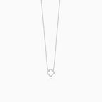 Collier en argent avec petit trèfle et zircon cubique
