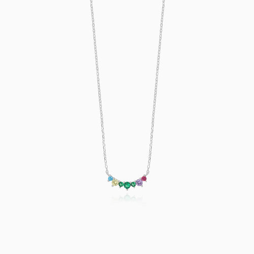Sterling-Silber Halskette mit bunten Edelsteinen