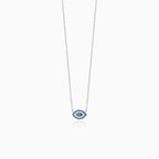 Sterlingsilber Evil Eye Saphircollier
