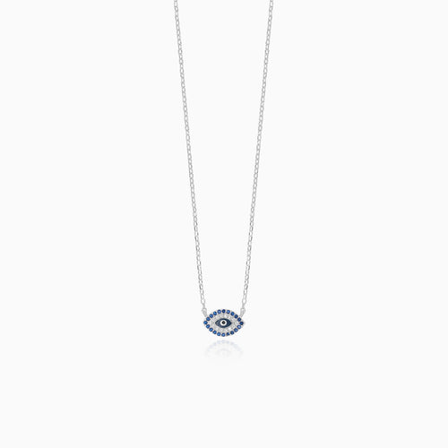 Sterlingsilber Evil Eye Saphircollier