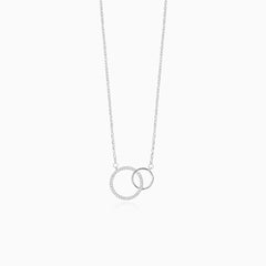 Collar de dos círculos de plata de ley