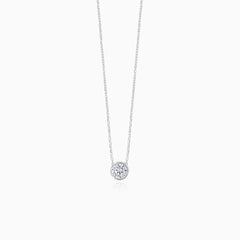 Sterling silver solitaire cubic zirconia necklace