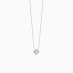 Sterling Silber Kleeblatt-Halskette mit Perle