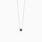 Collier en argent sterling avec trèfle en onyx