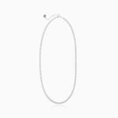 Sterling Silver 3 mm Cubic Zirconia Tennis Necklace