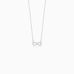 Sterling Silver Infinity Necklace with Cubic Zirconia