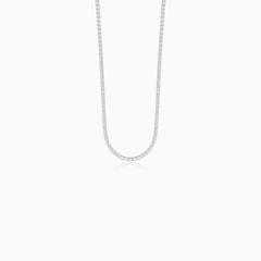 Sterling Silver Round Cubic Zirconia Tennis Necklace