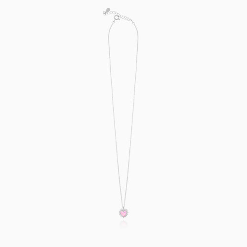 Sterling Silver Pink Heart Necklace